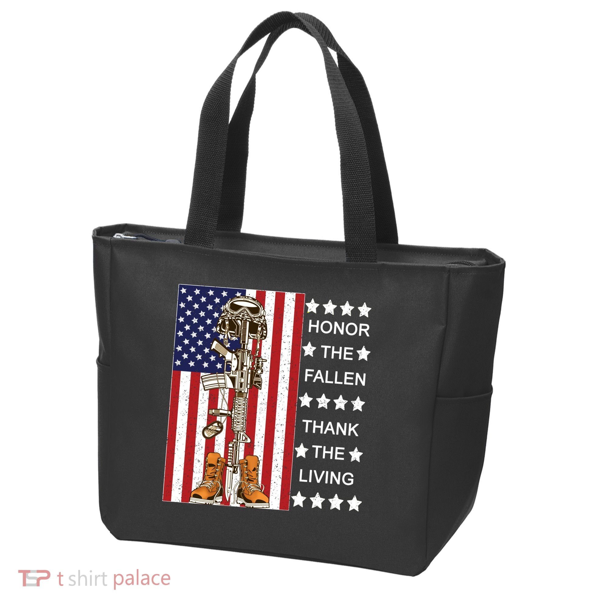 Honor The Fallen Thank The Living Memorial Day Veteran Tote Bag