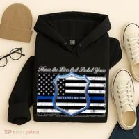 Honor The Lives That Protect Yours Blue Lives Matter Hoodie thumb 4