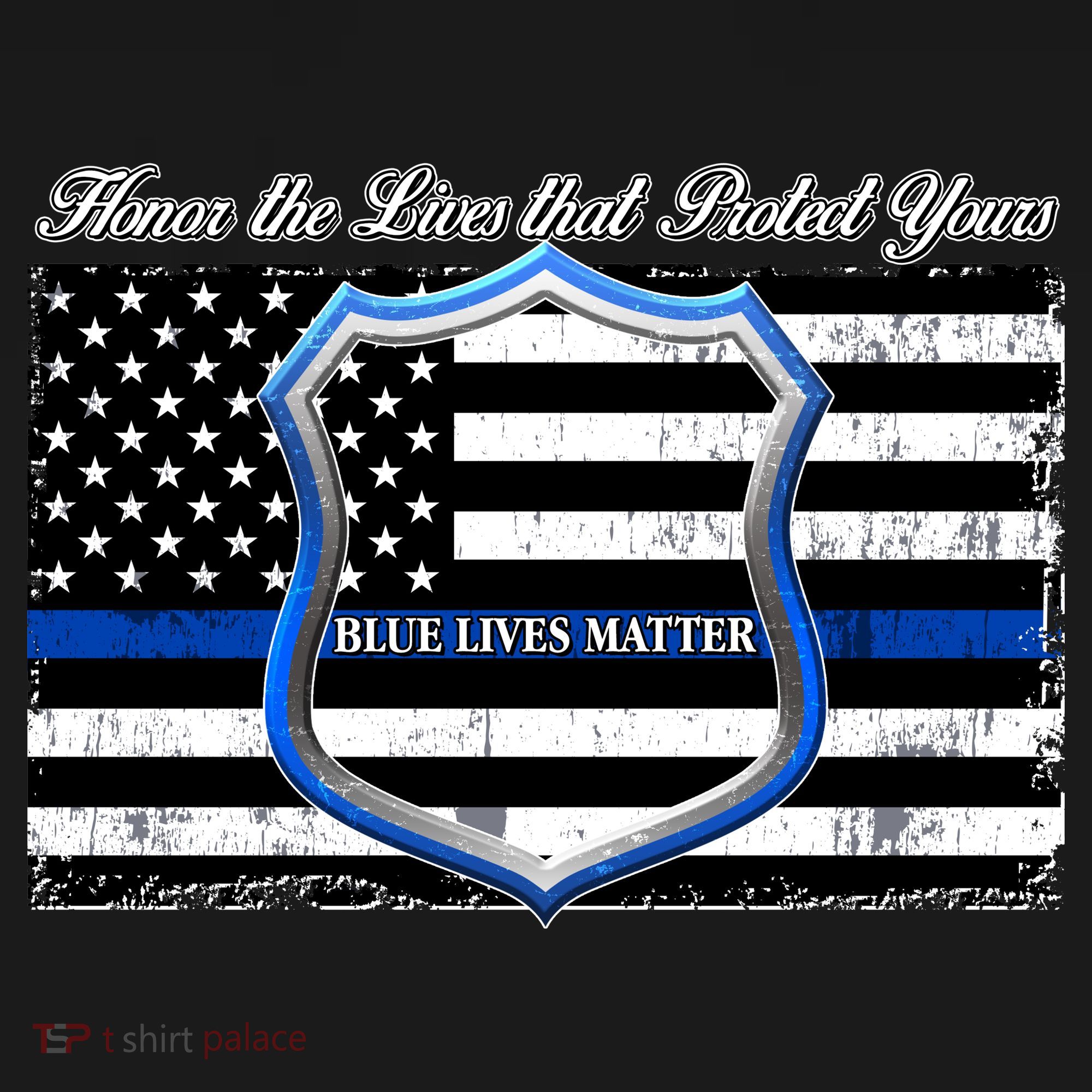 Honor The Lives That Protect Yours Blue Lives Matter Button