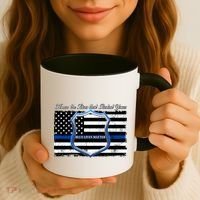 Honor The Lives That Protect Yours Blue Lives Matter Coffee Mug thumb 3
