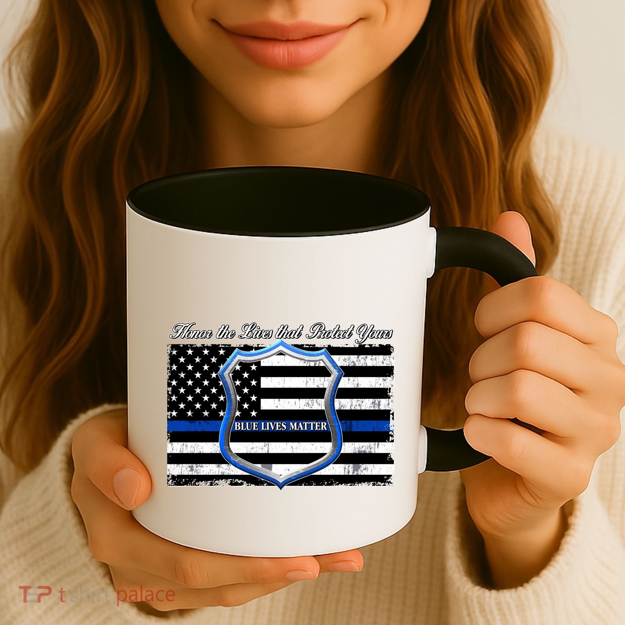 Honor The Lives That Protect Yours Blue Lives Matter Coffee Mug