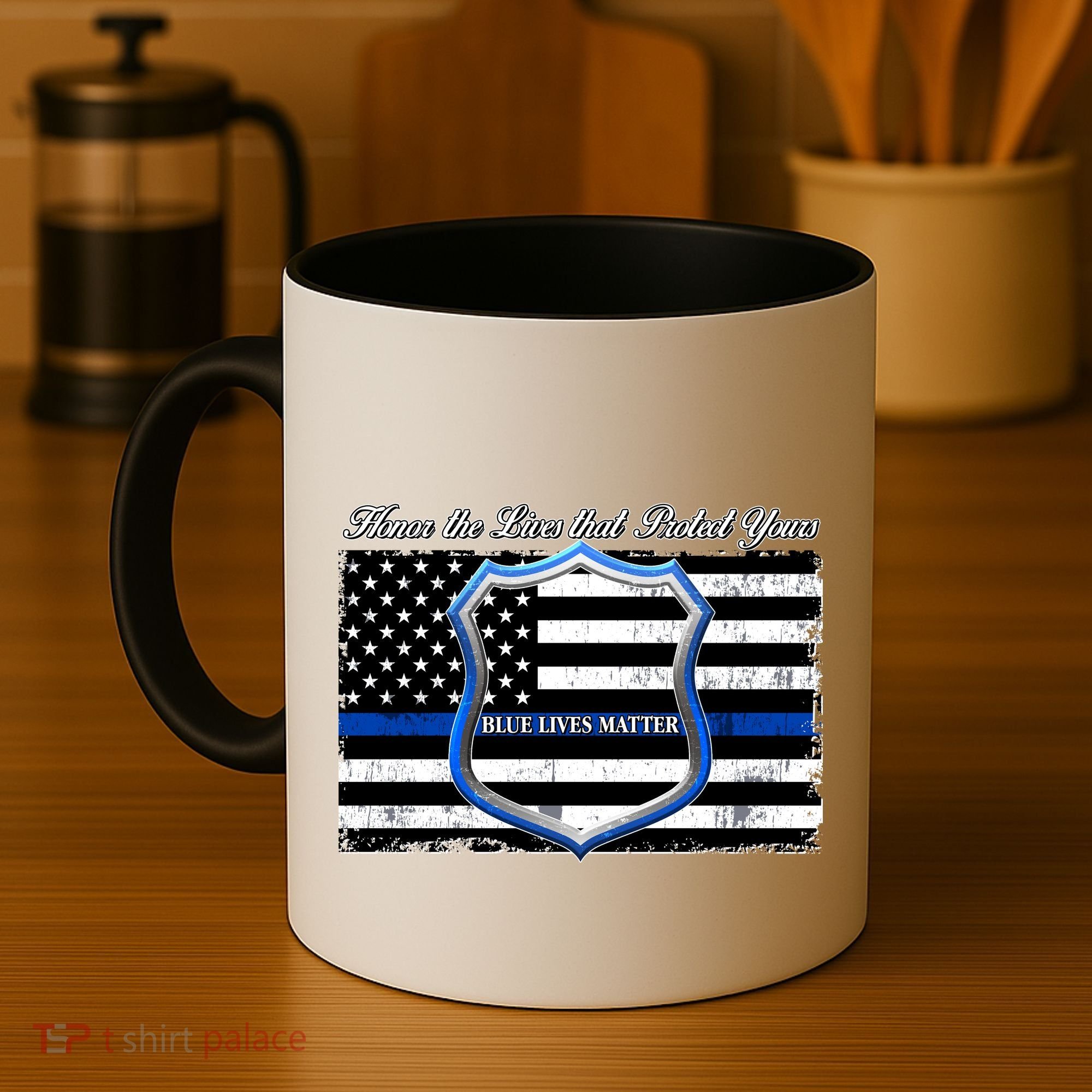 Honor The Lives That Protect Yours Blue Lives Matter Coffee Mug