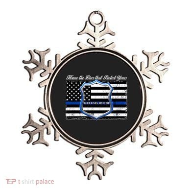 Honor The Lives That Protect Yours Blue Lives Matter Ornament