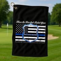 Honor The Lives That Protect Yours Blue Lives Matter Golf Towel thumb 1