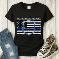 Honor The Lives That Protect Yours Blue Lives Matter Women's T-Shirt thumb 3