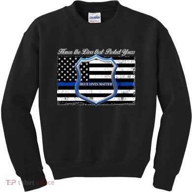 Honor The Lives That Protect Yours Blue Lives Matter Kids Sweatshirt