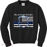 Honor The Lives That Protect Yours Blue Lives Matter Kids Sweatshirt thumb 0