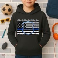 Honor The Lives That Protect Yours Blue Lives Matter Kids Hoodie thumb 2