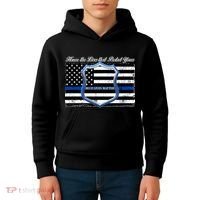 Honor The Lives That Protect Yours Blue Lives Matter Kids Hoodie thumb 4