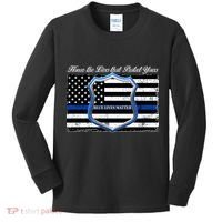Honor The Lives That Protect Yours Blue Lives Matter Kids Long Sleeve Shirt thumb 0