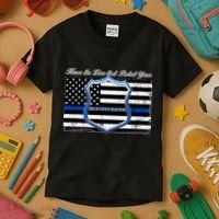 Honor The Lives That Protect Yours Blue Lives Matter Kids T-Shirt thumb 3