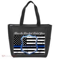Honor The Lives That Protect Yours Blue Lives Matter Tote Bag thumb 0