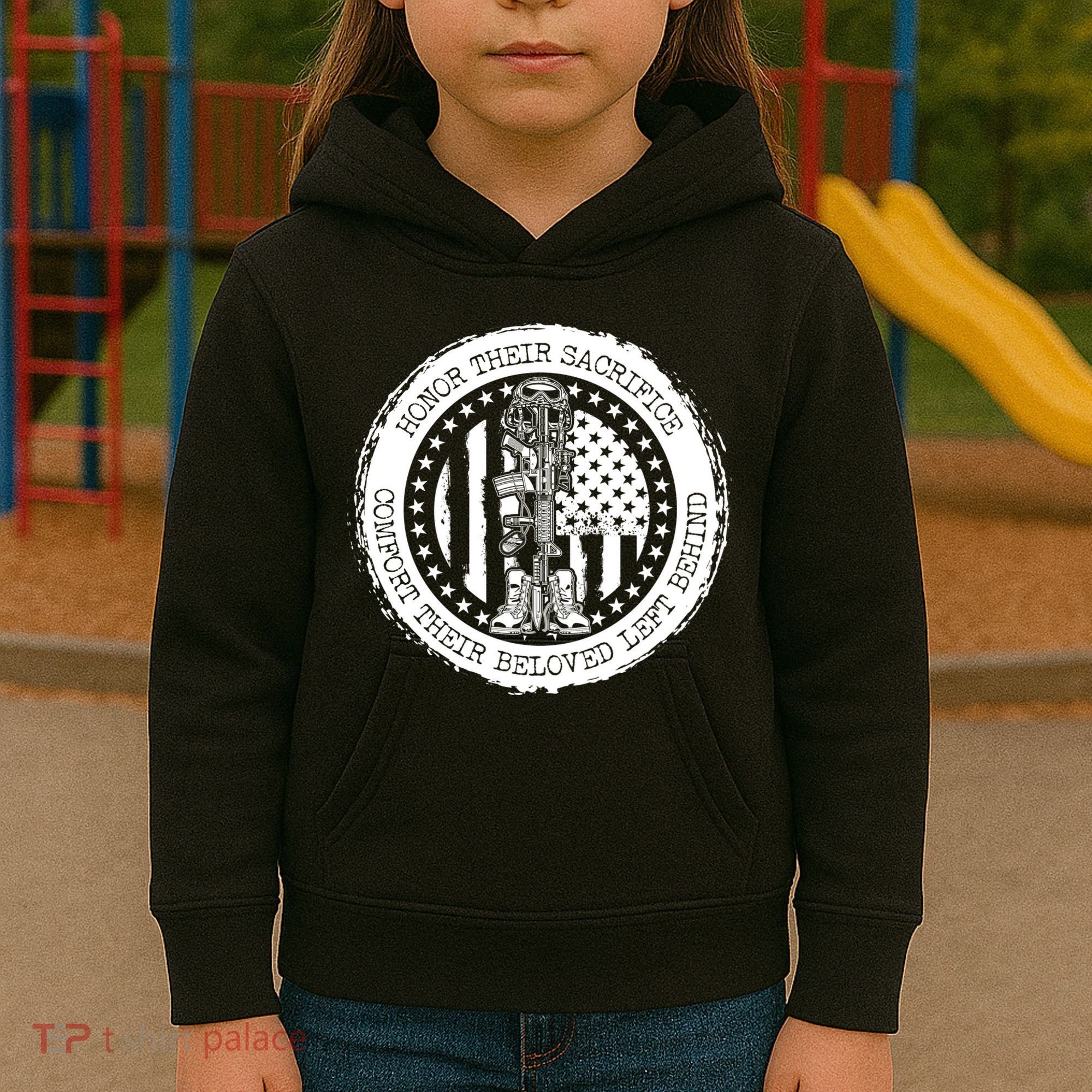 Honor Their Sacrifice Comfort Their Beloved Left Behind Kids Hoodie