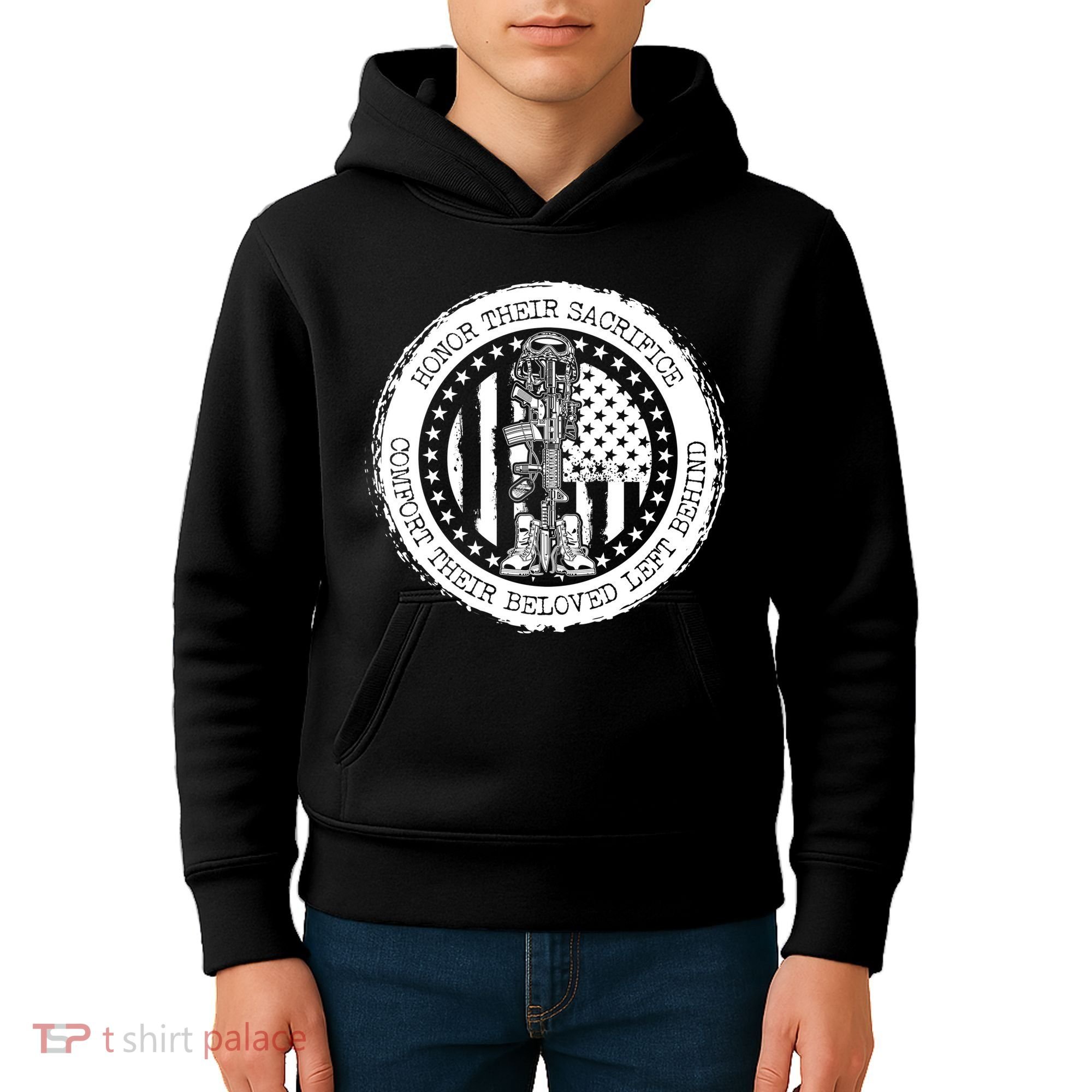 Honor Their Sacrifice Comfort Their Beloved Left Behind Kids Hoodie