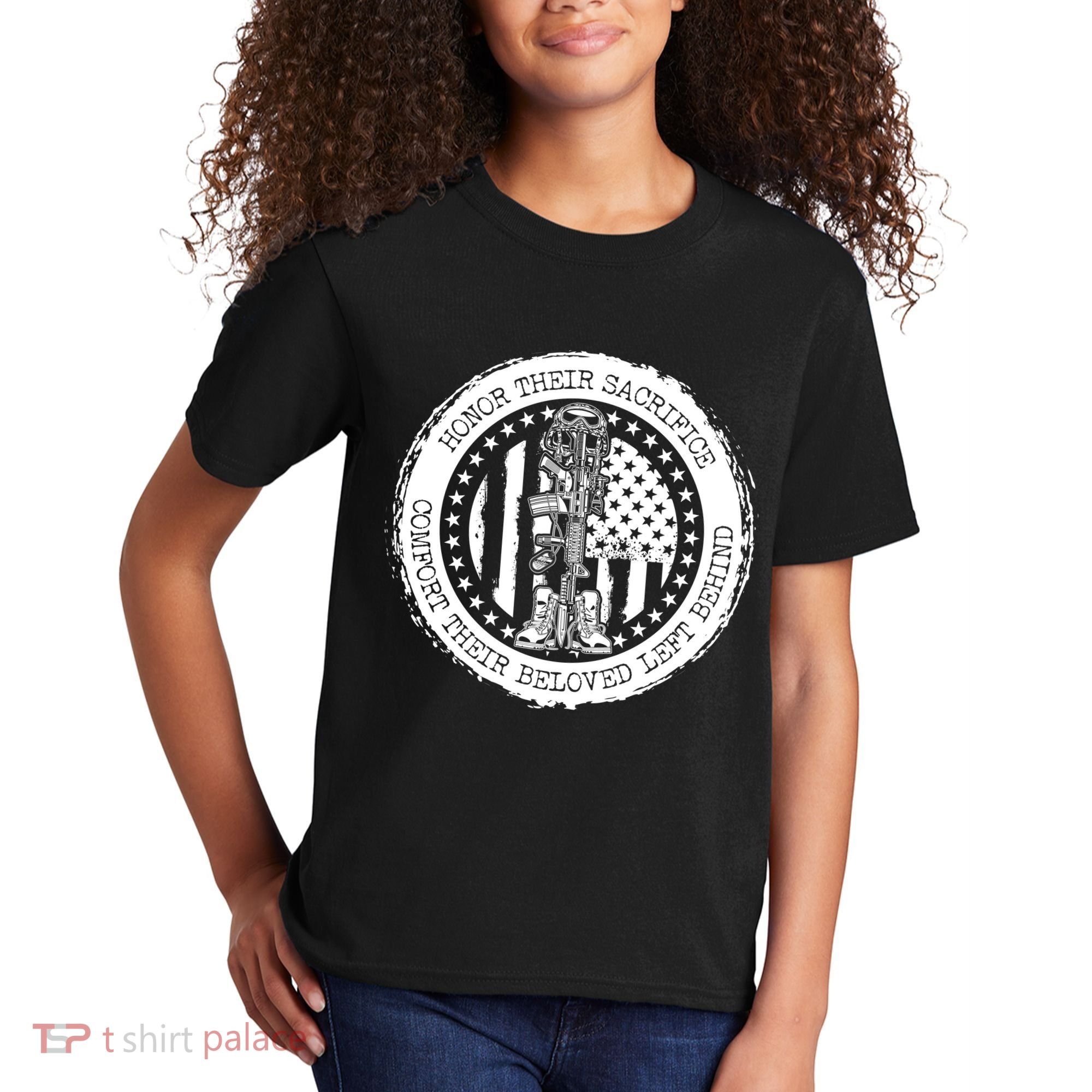 Honor Their Sacrifice Comfort Their Beloved Left Behind Kids T-Shirt