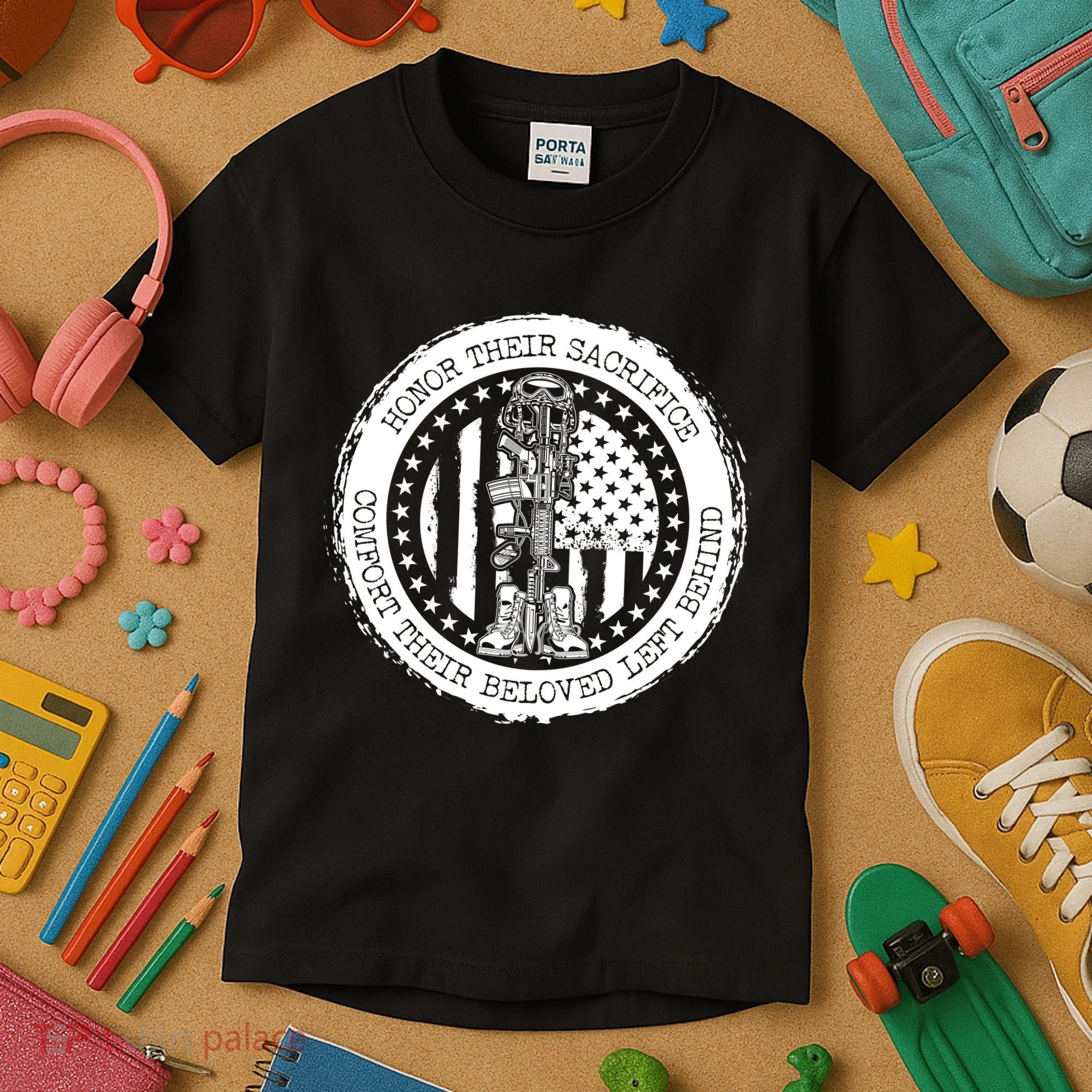 Honor Their Sacrifice Comfort Their Beloved Left Behind Kids T-Shirt
