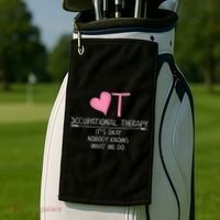 Heart OT Occupational Therapy Funny Therapist Assistant Golf Towel thumb 2