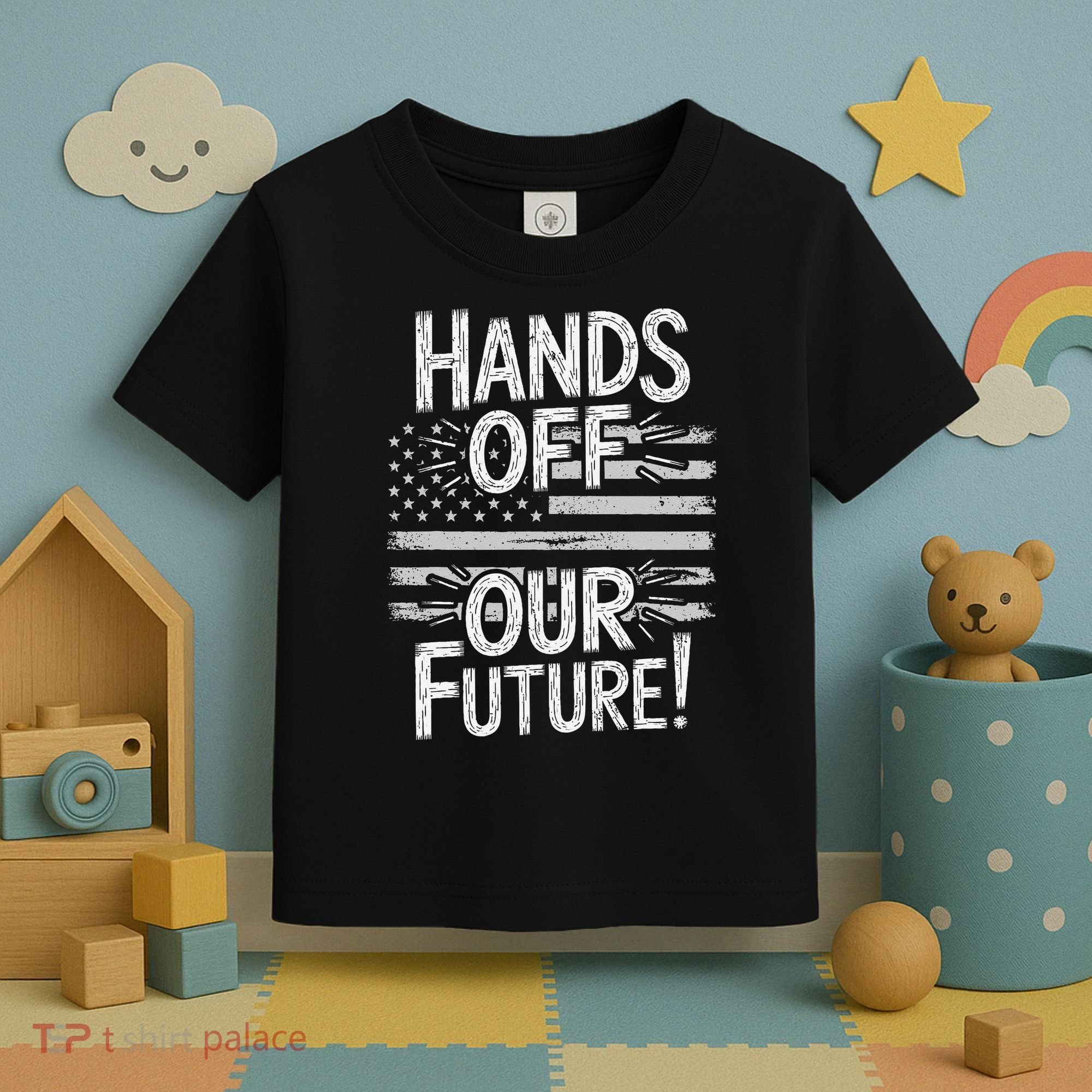 Hands Off Our Future Pro Democracy Anti MAGA Anti Oligarchy Toddler T-Shirt