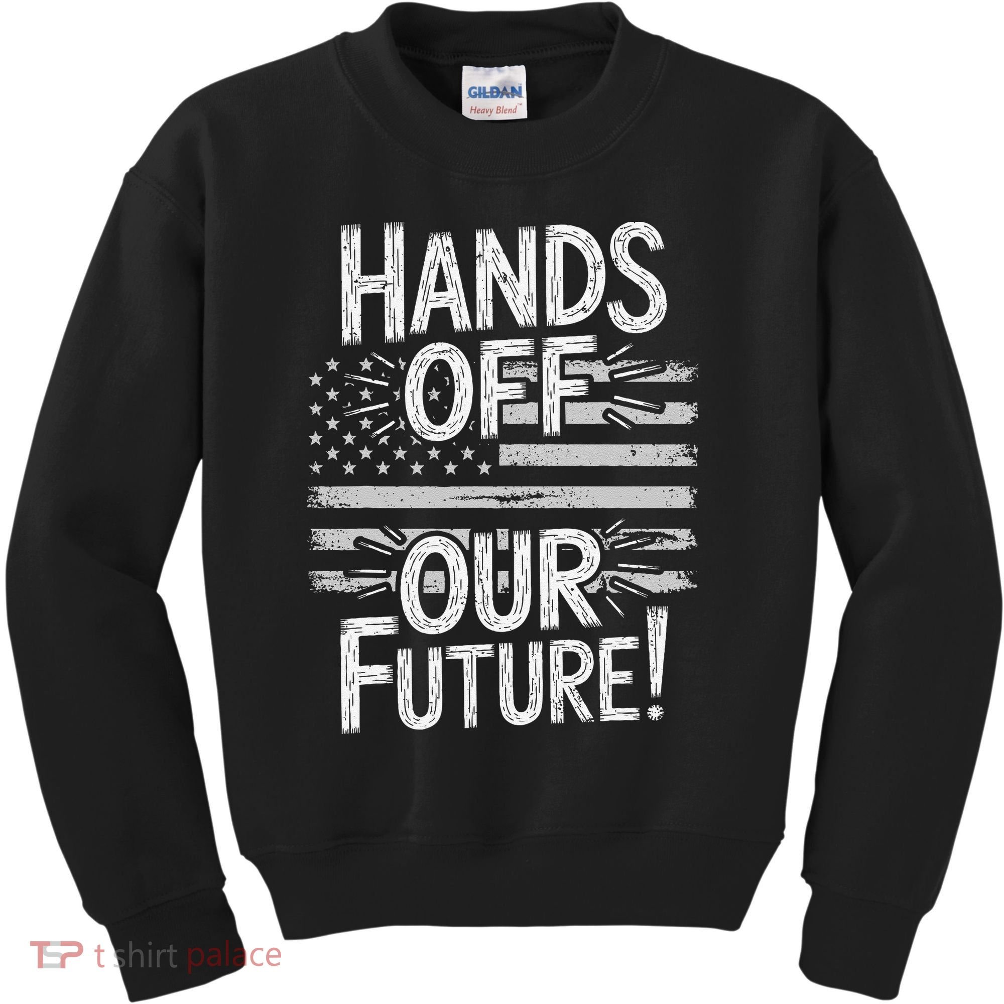 Hands Off Our Future Pro Democracy Anti MAGA Anti Oligarchy Kids Sweatshirt
