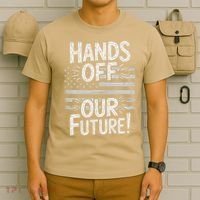 Hands Off Our Future Pro Democracy Anti MAGA Anti Oligarchy T-Shirt thumb 6