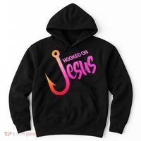 Hooked On Jesus Fish Hook Hoodie thumb 0