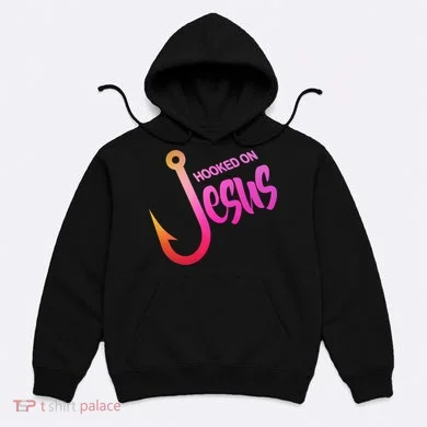 Hooked On Jesus Fish Hook Hoodie