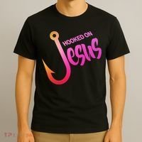 Hooked On Jesus Fish Hook T-Shirt thumb 3