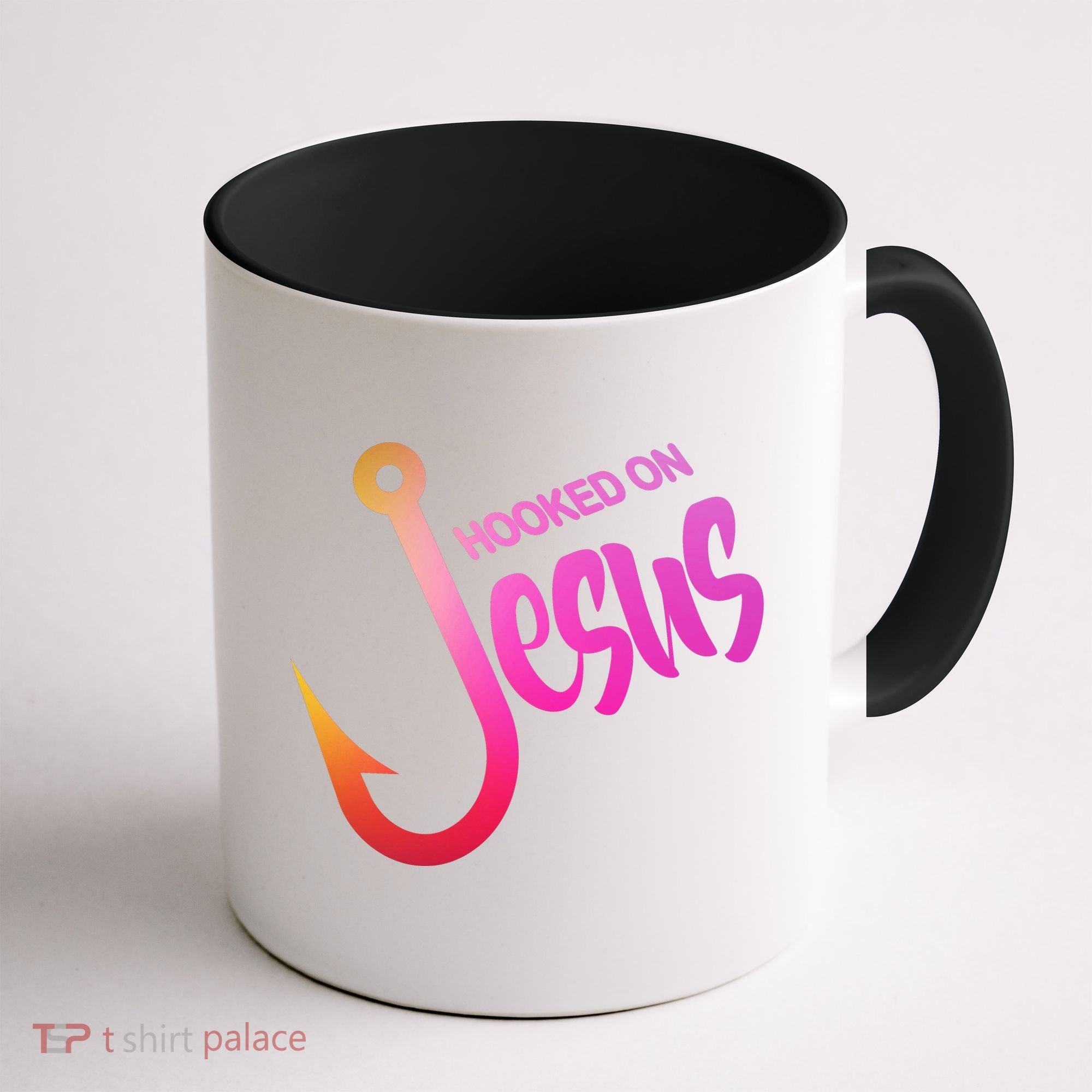 Hooked On Jesus Fish Hook Coffee Mug