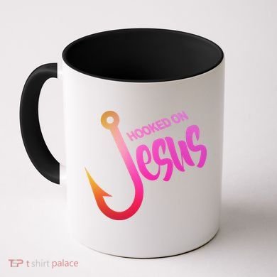 Hooked On Jesus Fish Hook Coffee Mug