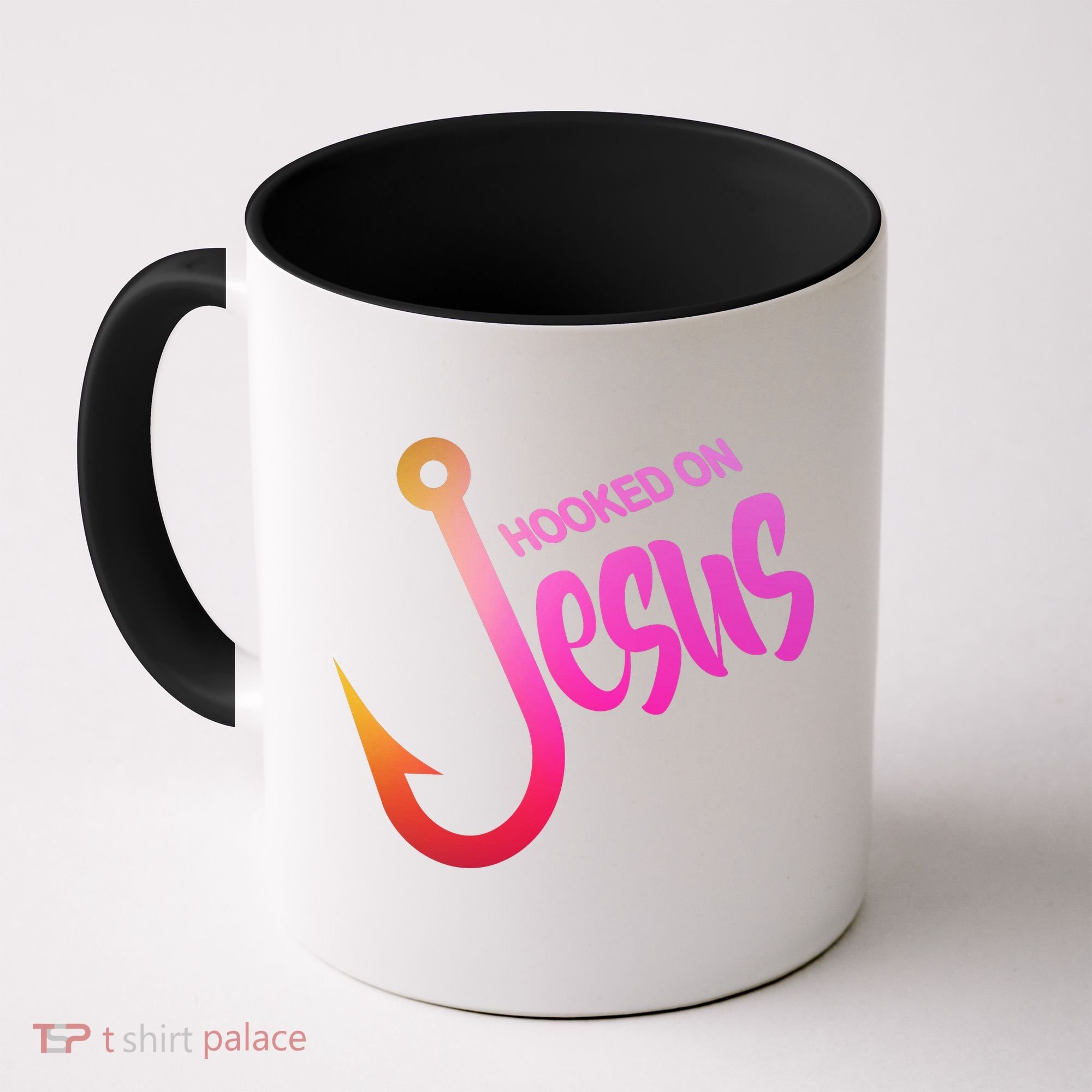 Hooked On Jesus Fish Hook Coffee Mug