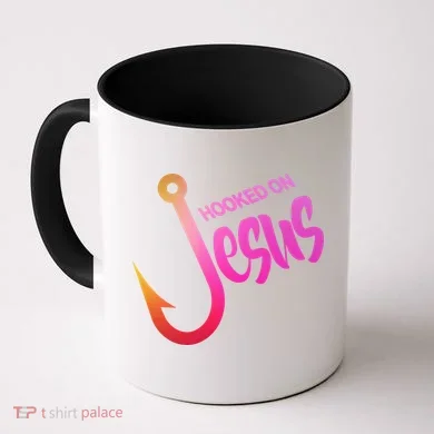 Hooked On Jesus Fish Hook Coffee Mug