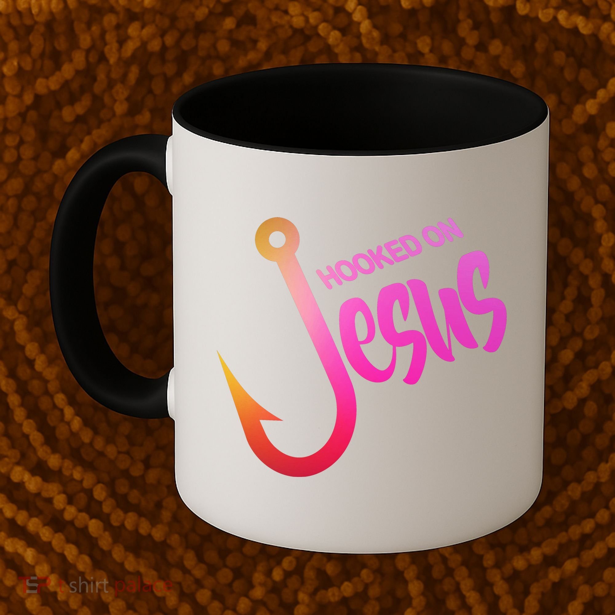 Hooked On Jesus Fish Hook Coffee Mug