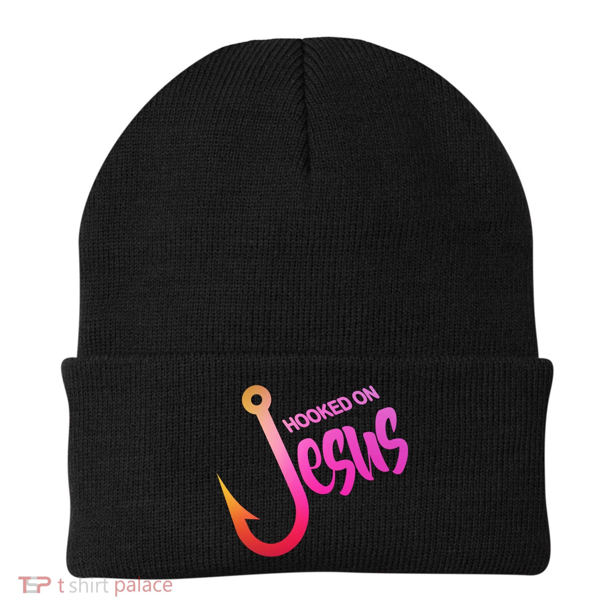 Hooked On Jesus Fish Hook Beanie
