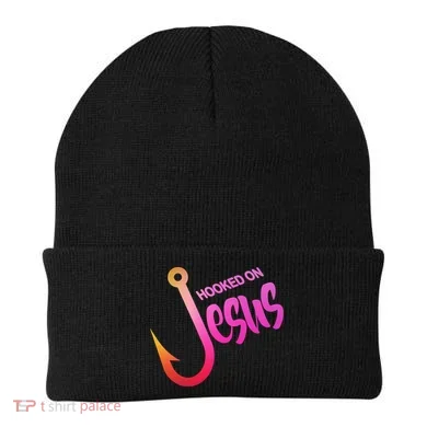 Hooked On Jesus Fish Hook Beanie
