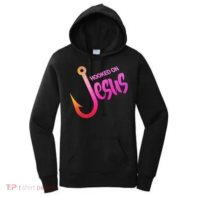 Hooked On Jesus Fish Hook Women's Hoodie
