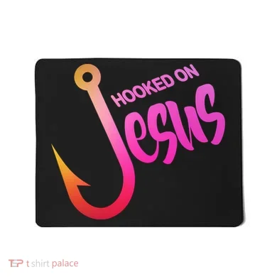 Hooked On Jesus Fish Hook Mousepad