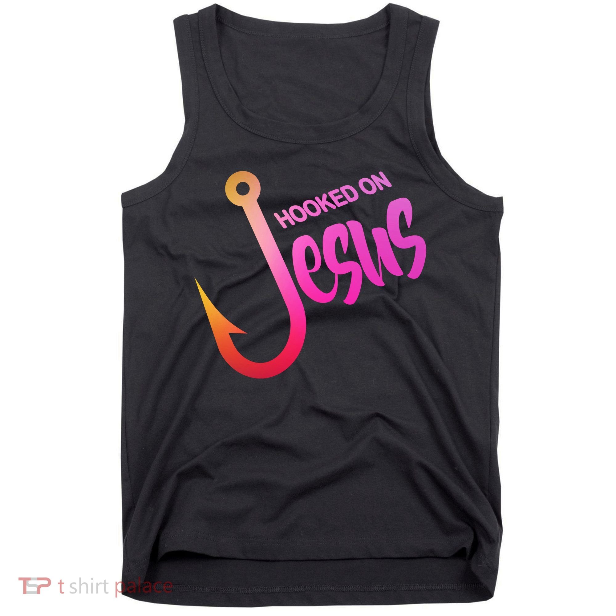 Hooked On Jesus Fish Hook Tank Top