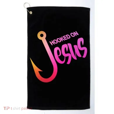 Hooked On Jesus Fish Hook Golf Towel