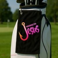 Hooked On Jesus Fish Hook Golf Towel thumb 2