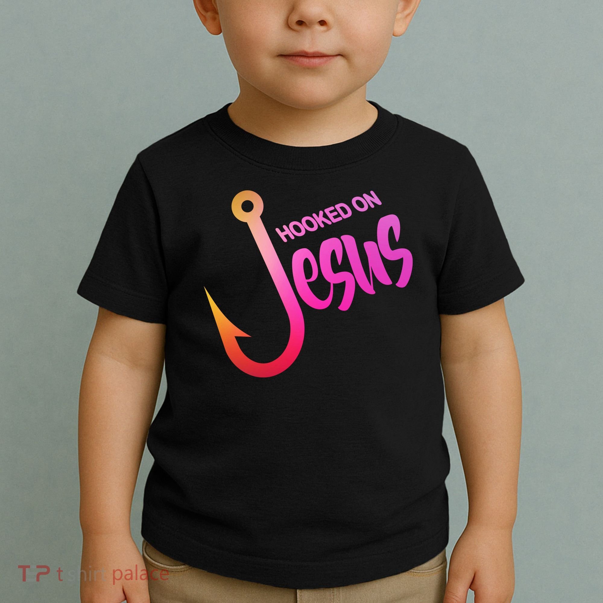 Hooked On Jesus Fish Hook Toddler T-Shirt