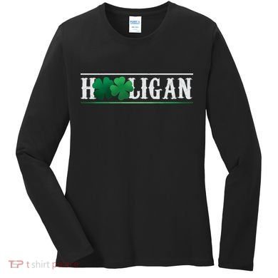 Hooligan Irish Clover St. Patrick's Day Women's Long Sleeve Shirt