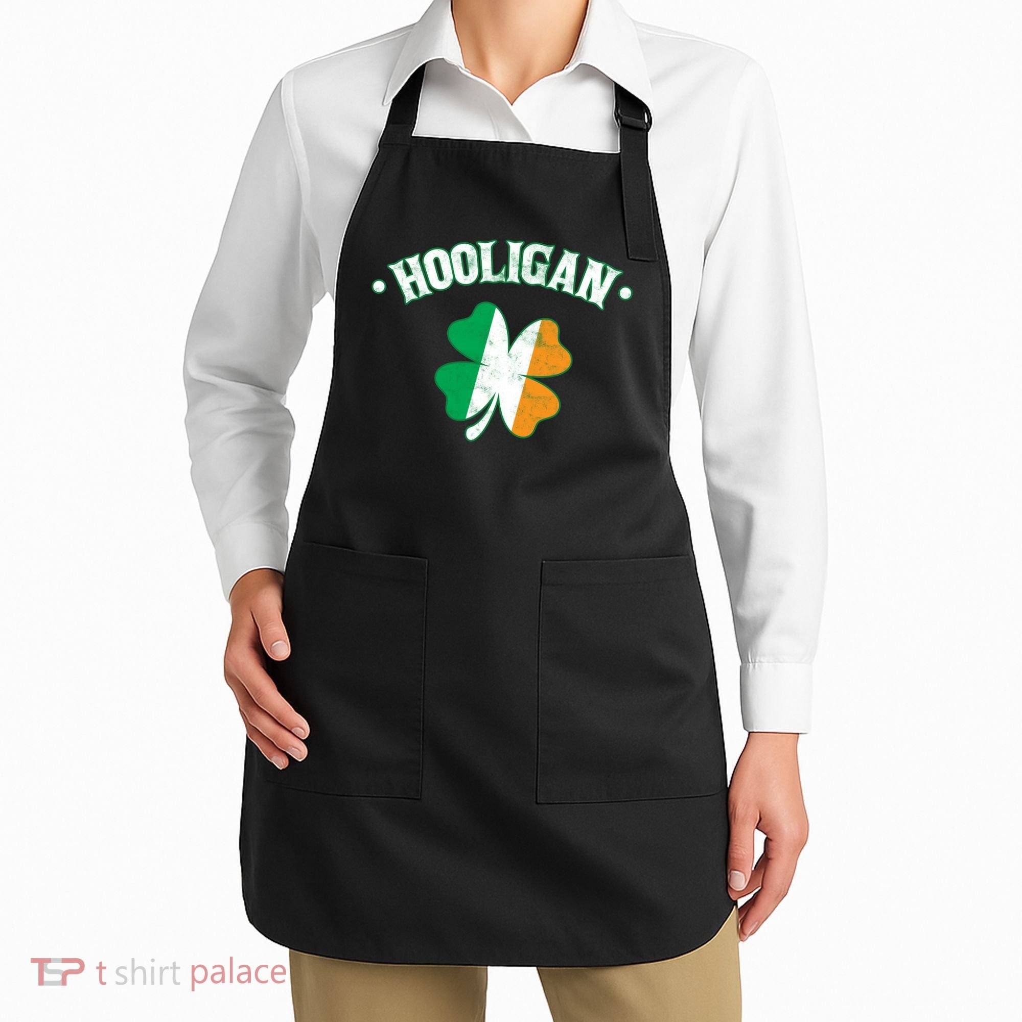 Hooligan Shamrock Ireland Flag Apron