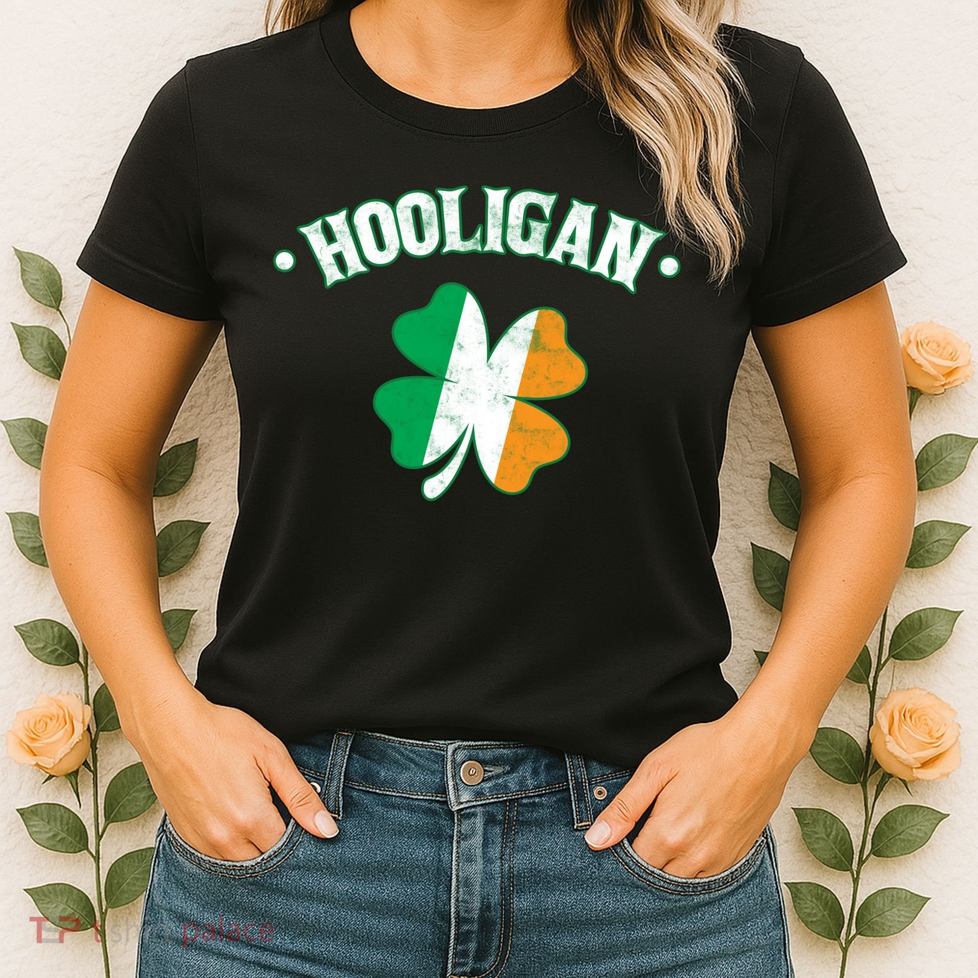 Hooligan Shamrock Ireland Flag Women's T-Shirt