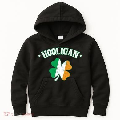 Hooligan Shamrock Ireland Flag Kids Hoodie