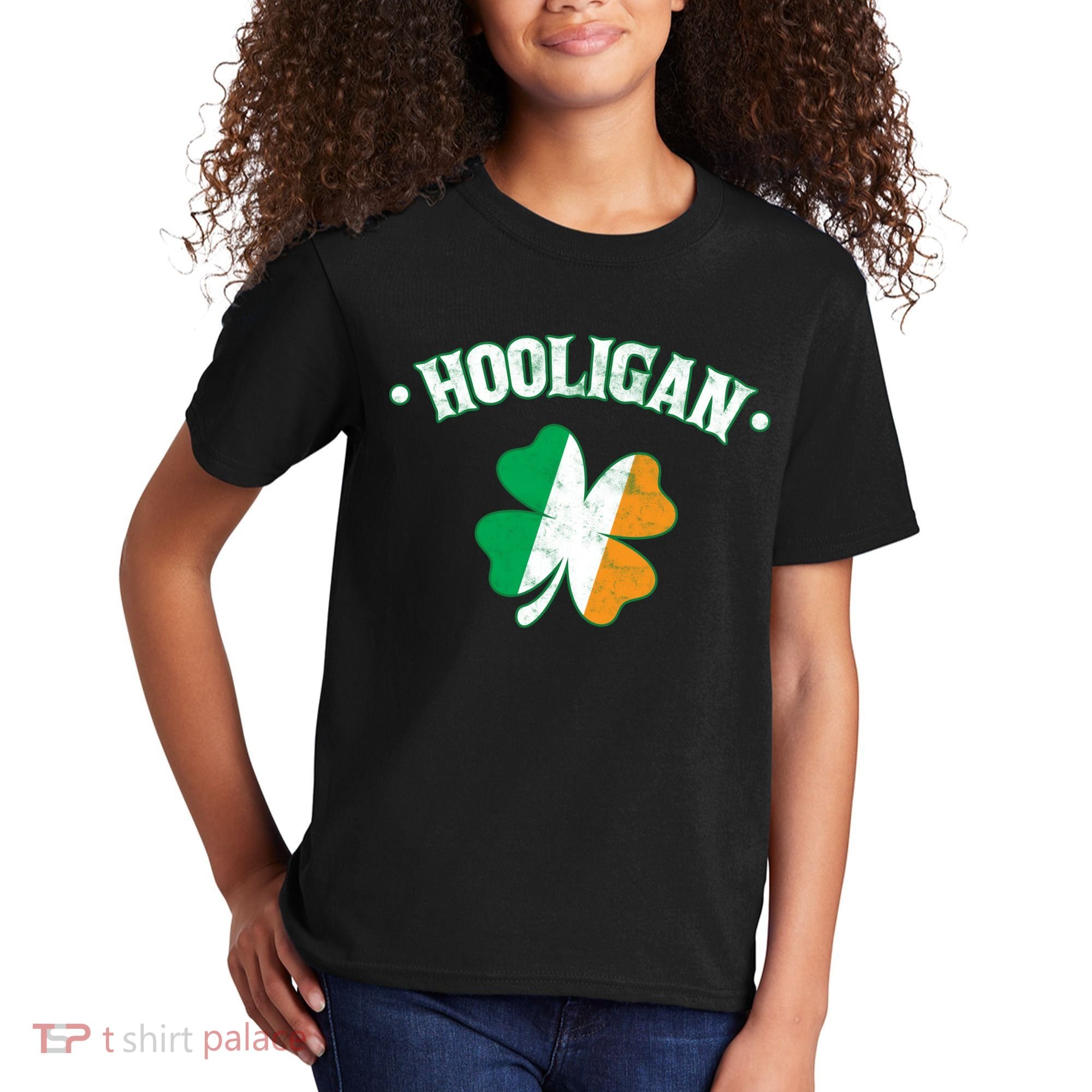 Hooligan Shamrock Ireland Flag Kids T-Shirt