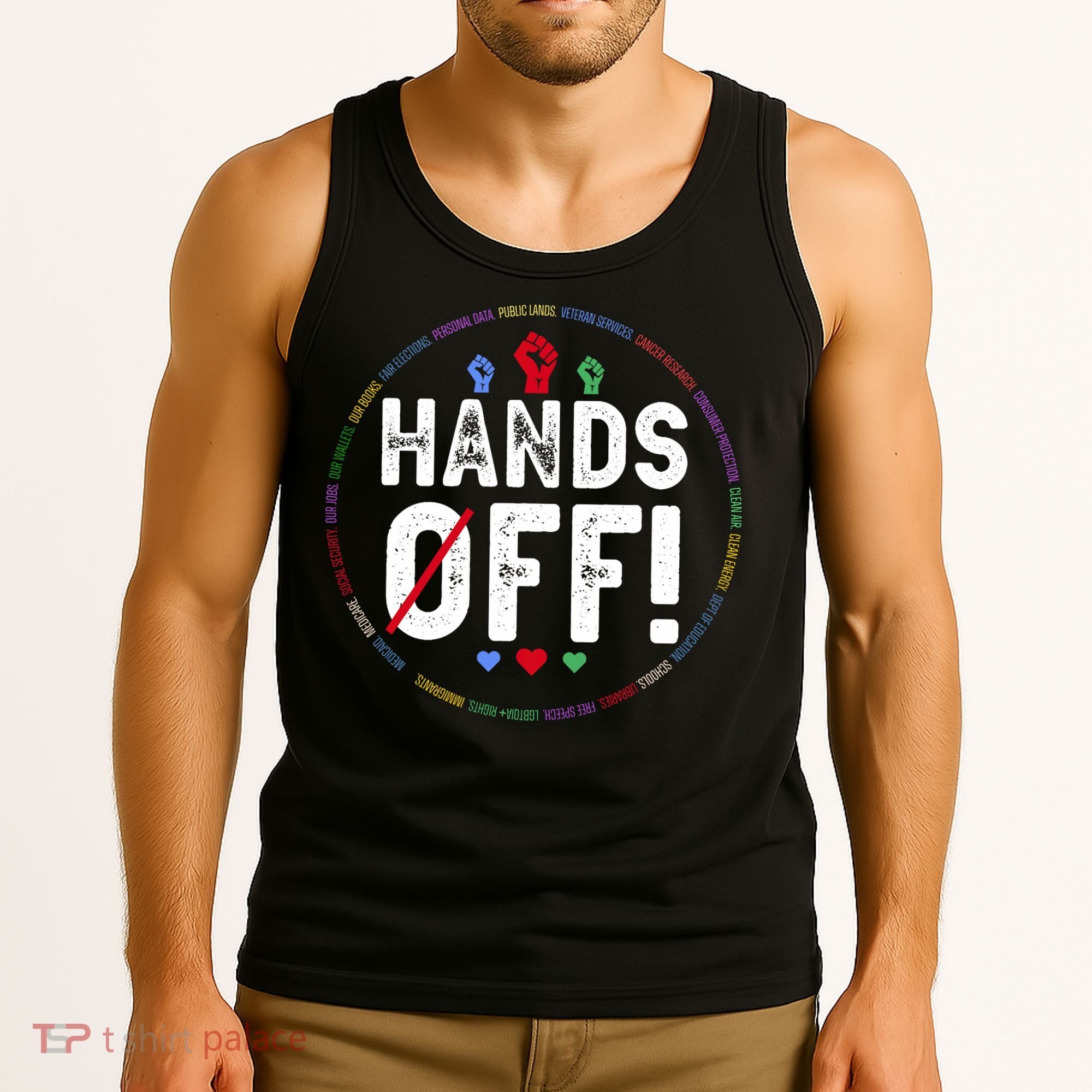Hands Off Protest Social Security And Medicare Protest  Tank Top