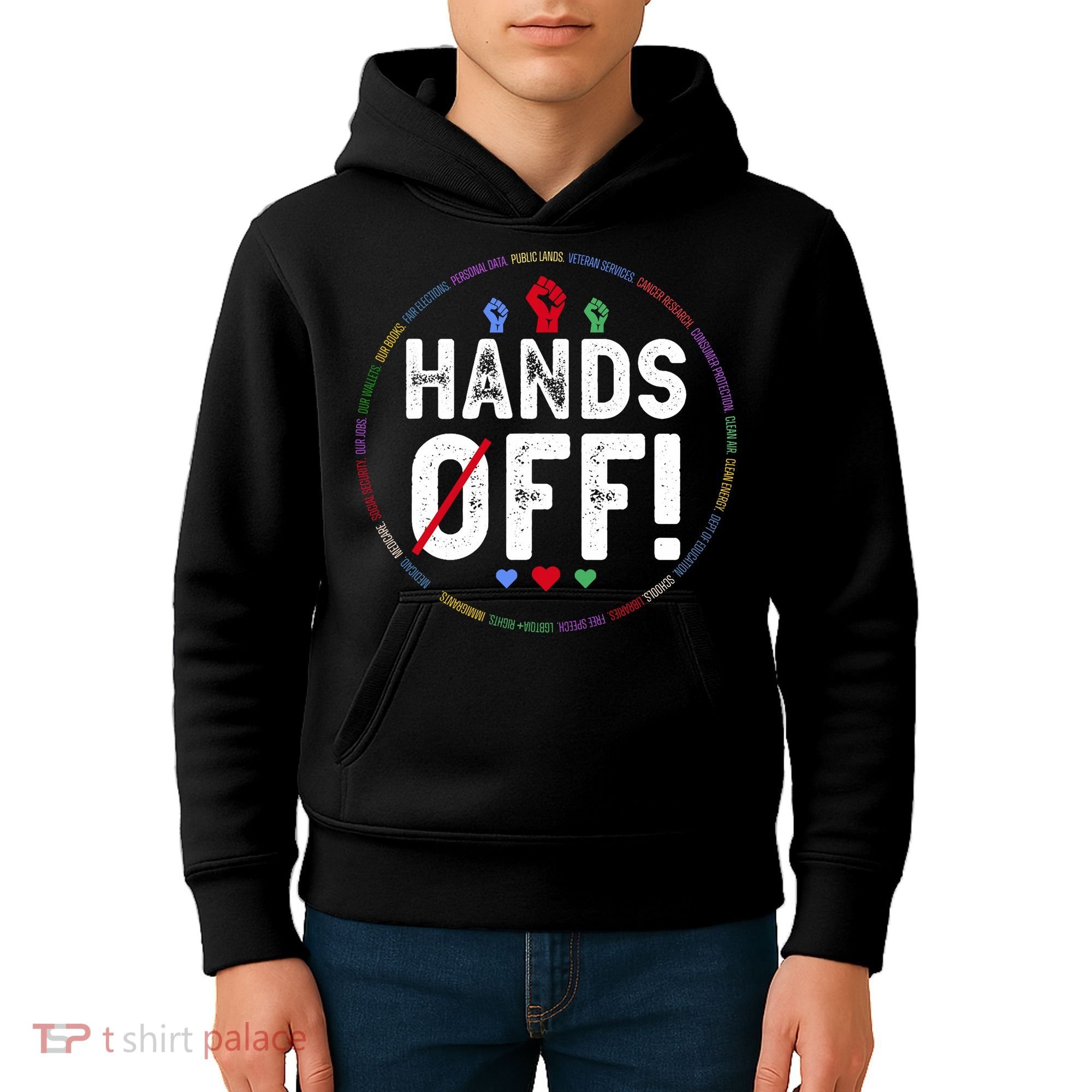 Hands Off Protest Social Security And Medicare Protest  Kids Hoodie