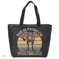 Hold On Partner Im Overstimulated Cowboy Frog Tote Bag thumb 0