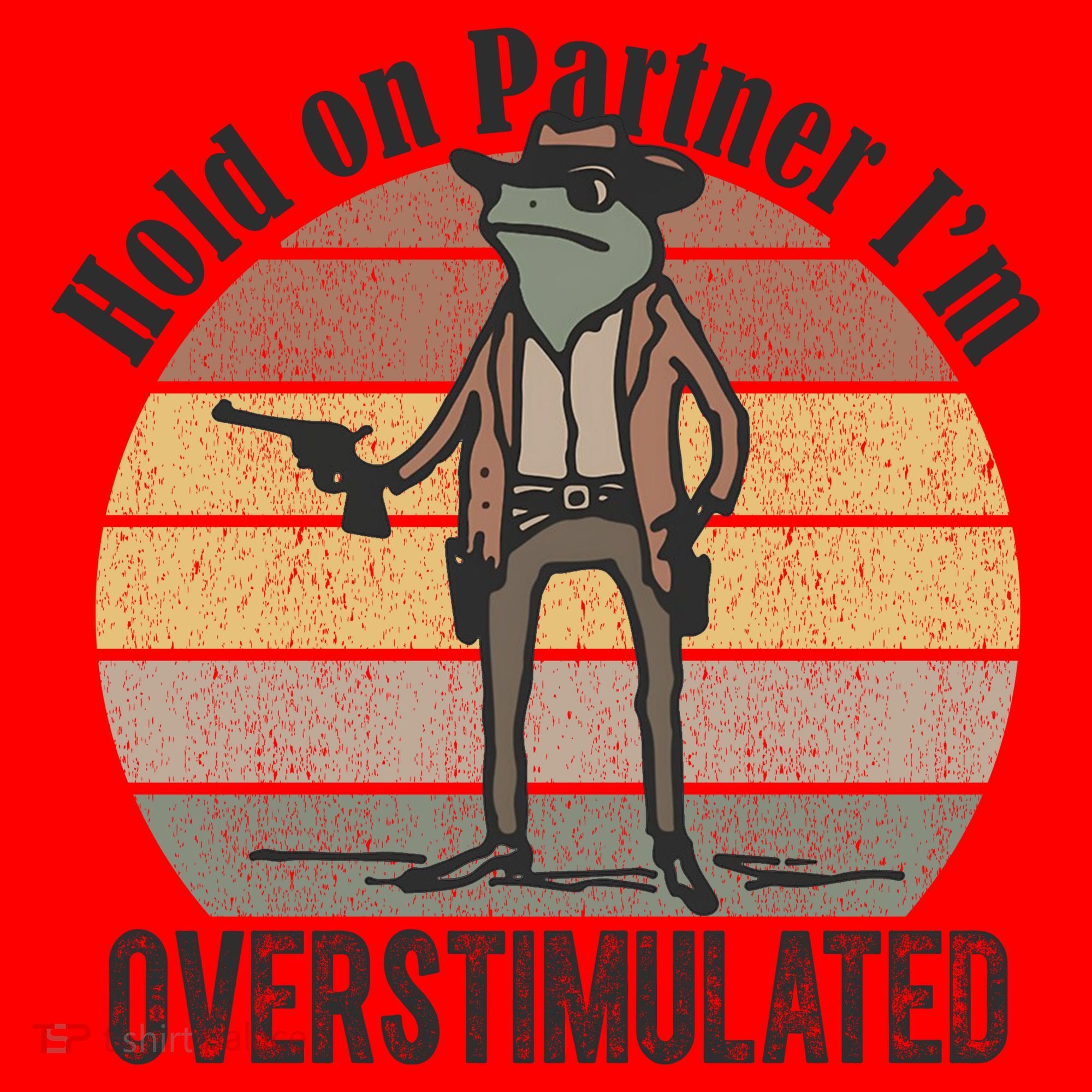 Hold On Partner Im Overstimulated Cowboy Frog Santa Hat