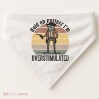 Hold On Partner Im Overstimulated Cowboy Frog USA-Made Doggie Bandana thumb 0